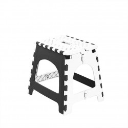 Portable Plastic Folding Stool for Home Outdoor Recreation 421 Black and White